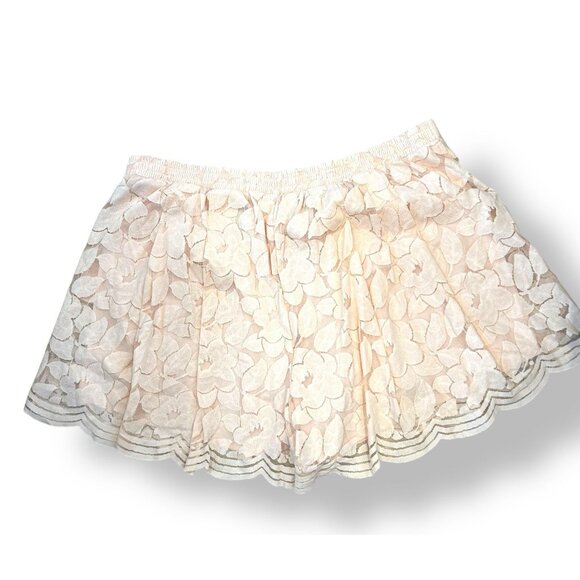 Classic Lace Plus Size Pale Pink Flowy Lined Shorts with Expandable Waist Sz 3X - Picture 8 of 13